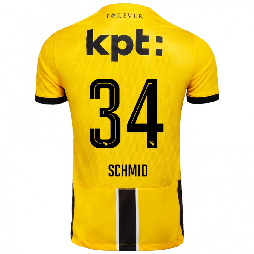 Uomo Maglia Céline Schmid #34 Giallo Nero Kit Gara Home 2024/25 Maglietta