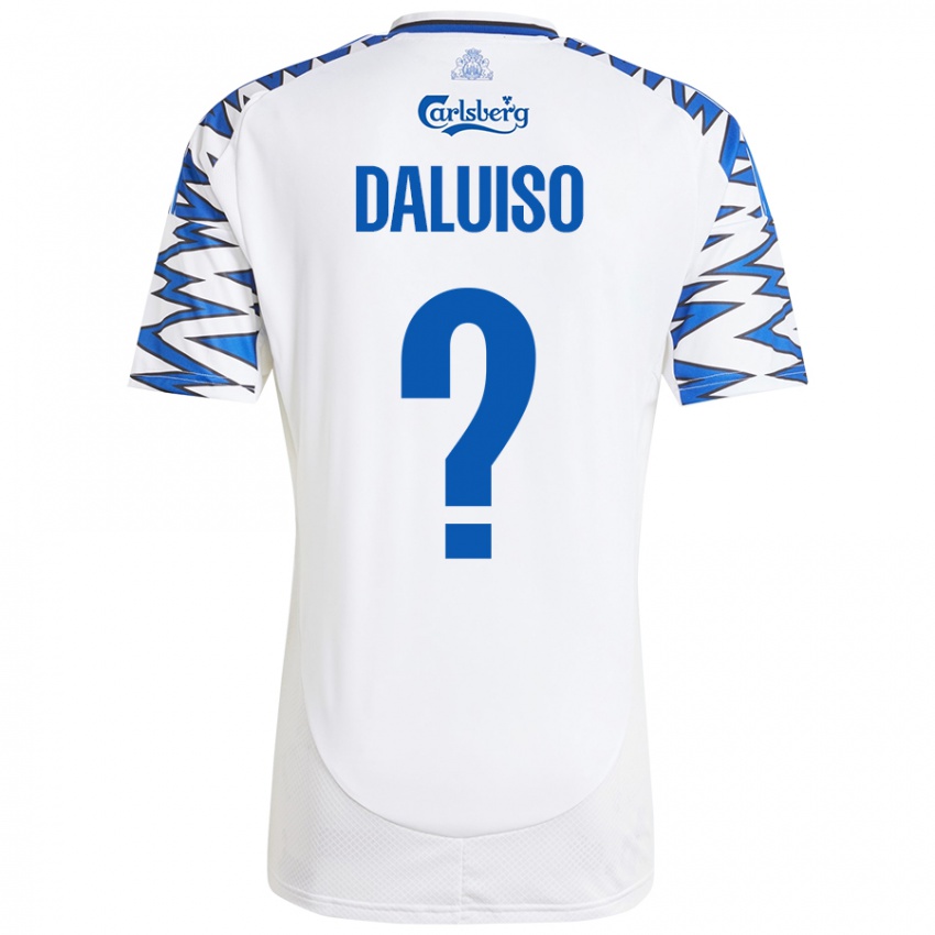 Uomo Maglia Christoffer Daluiso #0 Bianco Azzurro Kit Gara Home 2024/25 Maglietta