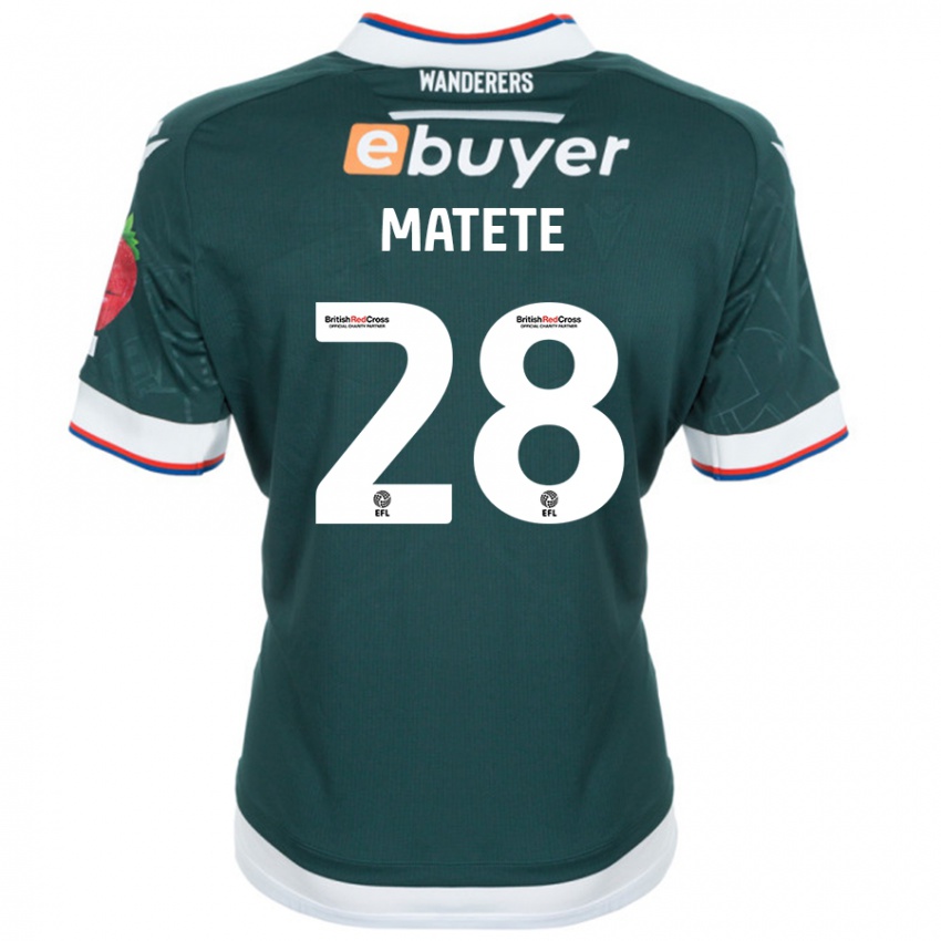 Uomo Maglia Jay Matete #28 Verde Scuro Kit Gara Away 2024/25 Maglietta