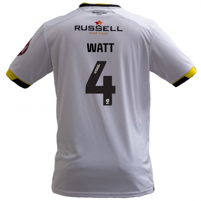 Uomo Maglia Elliot Watt #4 Bianco Kit Gara Away 2024/25 Maglietta