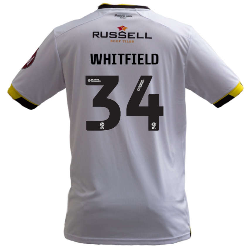 Uomo Maglia Ben Whitfield #34 Bianco Kit Gara Away 2024/25 Maglietta