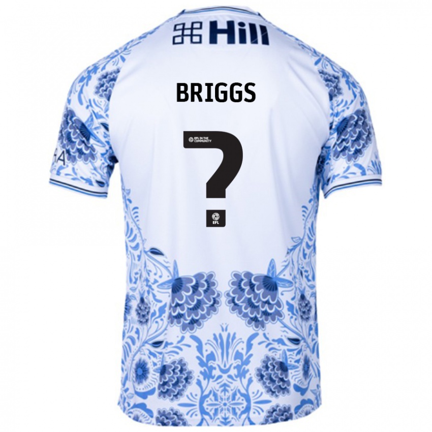 Uomo Maglia Jj Briggs #0 Bianco Blu Kit Gara Away 2024/25 Maglietta