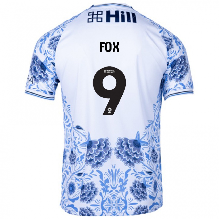 Uomo Maglia Ruth Fox #9 Bianco Blu Kit Gara Away 2024/25 Maglietta