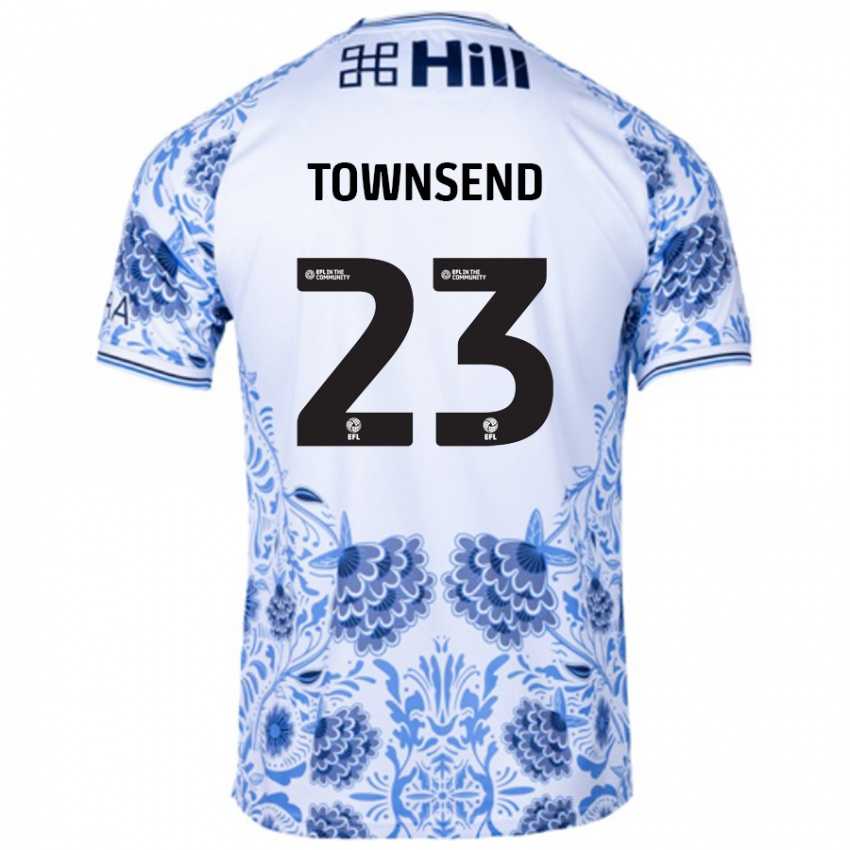 Uomo Maglia Eleanor Townsend #23 Bianco Blu Kit Gara Away 2024/25 Maglietta