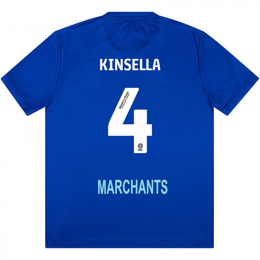 Uomo Maglia Liam Kinsella #4 Verde Kit Gara Away 2024/25 Maglietta