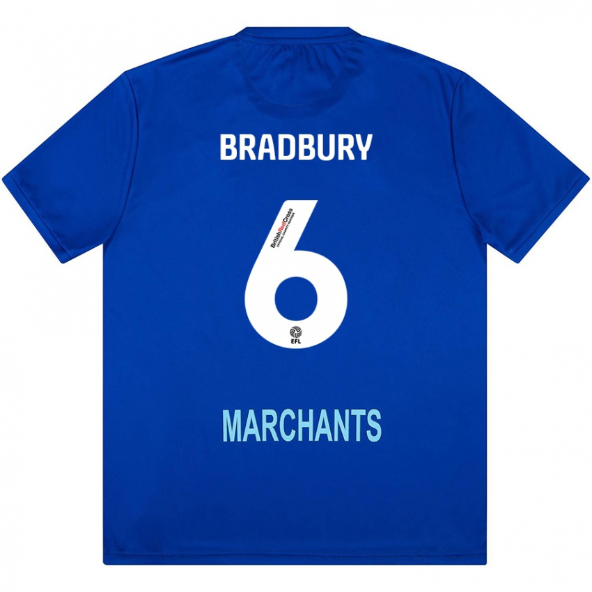 Uomo Maglia Tom Bradbury #6 Verde Kit Gara Away 2024/25 Maglietta