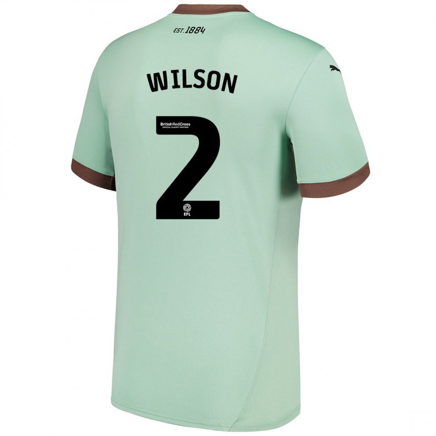 Uomo Maglia Kane Wilson #2 Verde Pallido Kit Gara Away 2024/25 Maglietta