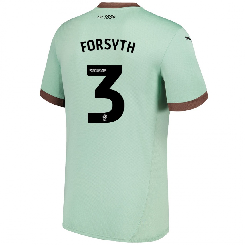 Uomo Maglia Craig Forsyth #3 Verde Pallido Kit Gara Away 2024/25 Maglietta