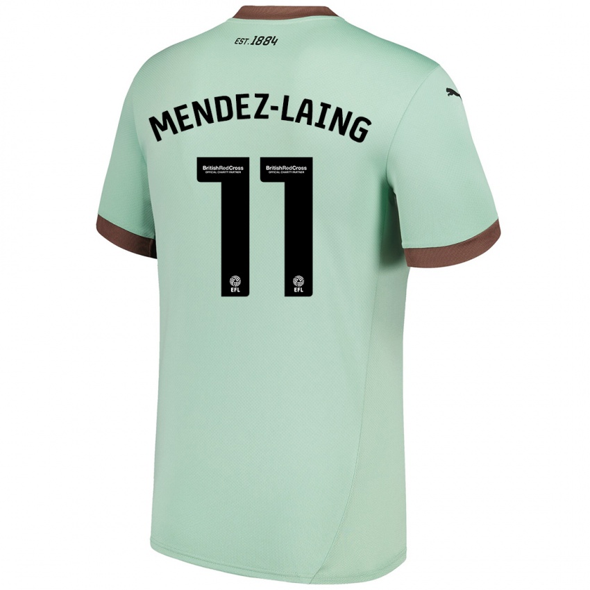 Uomo Maglia Nathaniel Méndez-Laing #11 Verde Pallido Kit Gara Away 2024/25 Maglietta