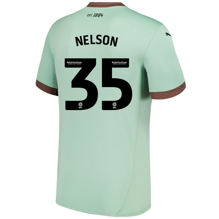 Uomo Maglia Curtis Nelson #35 Verde Pallido Kit Gara Away 2024/25 Maglietta