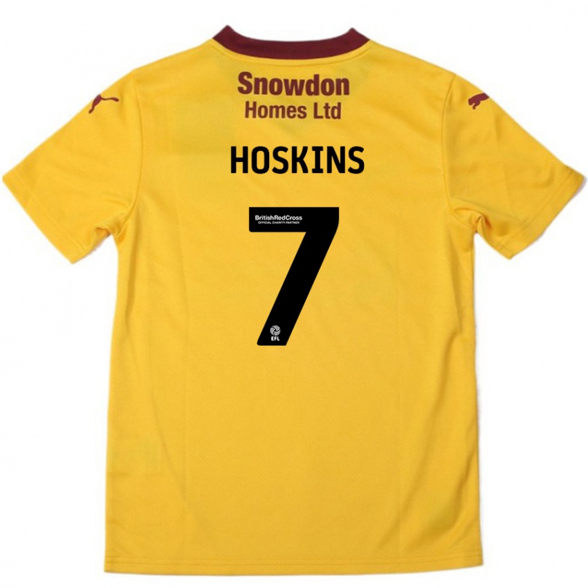 Uomo Maglia Sam Hoskins #7 Arancione Borgogna Kit Gara Away 2024/25 Maglietta