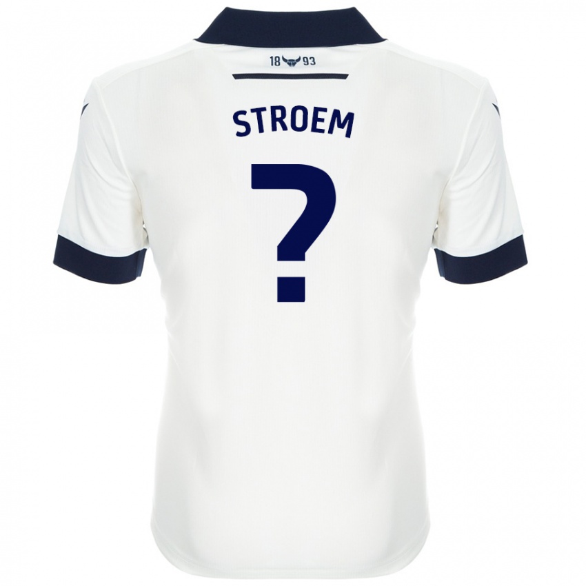 Uomo Maglia Lena Stroem #0 Bianco Blu Navy Kit Gara Away 2024/25 Maglietta