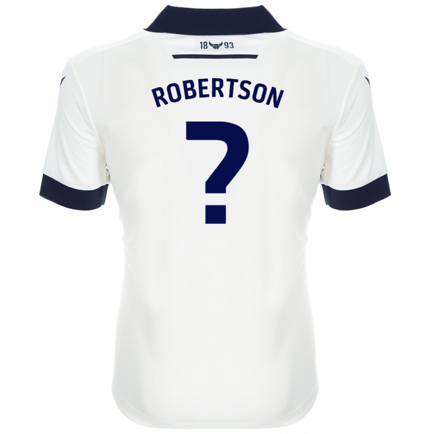 Uomo Maglia Maddie Robertson #0 Bianco Blu Navy Kit Gara Away 2024/25 Maglietta