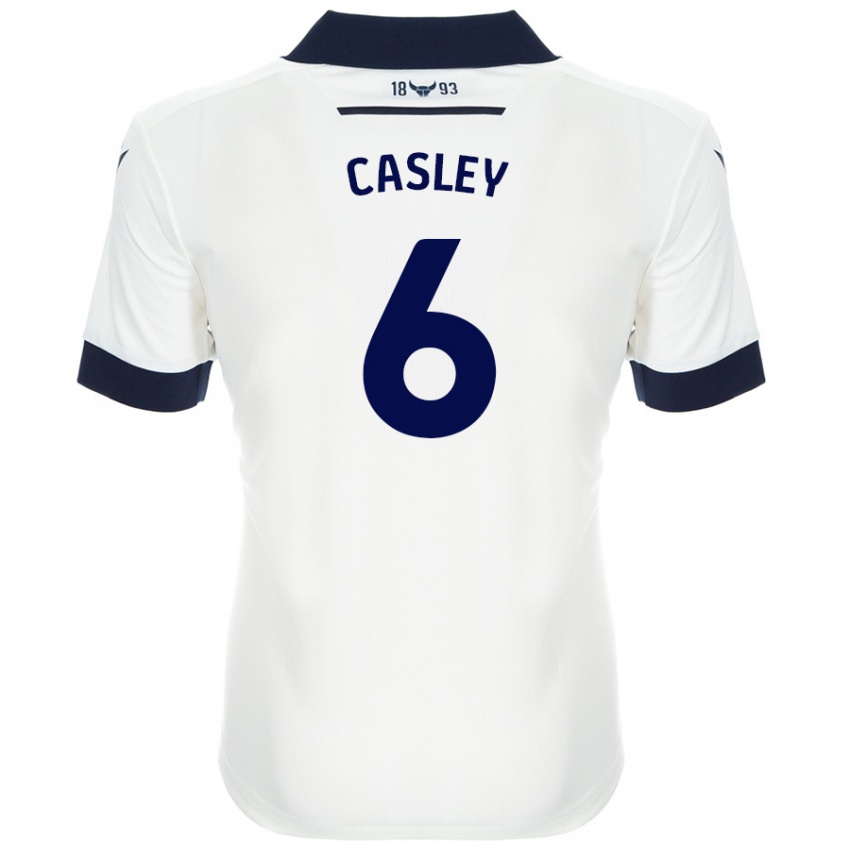 Uomo Maglia Riva Casley #6 Bianco Blu Navy Kit Gara Away 2024/25 Maglietta