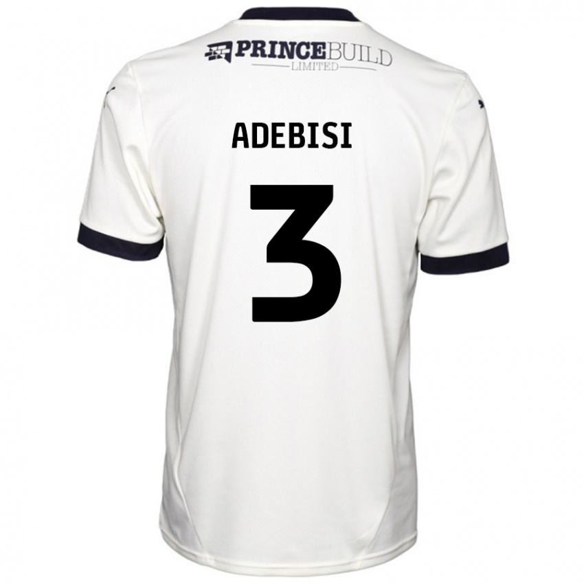 Uomo Maglia Rio Adebisi #3 Bianco Sporco Nero Kit Gara Away 2024/25 Maglietta