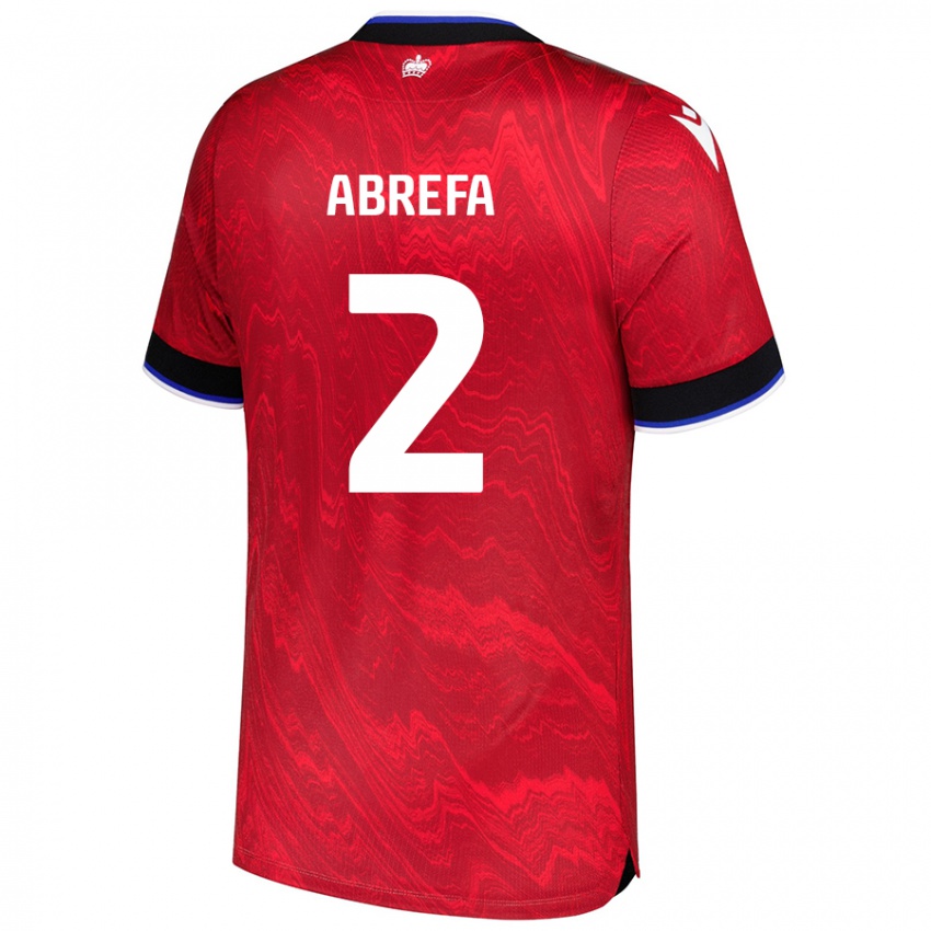 Uomo Maglia Kelvin Abrefa #2 Rosso Nero Kit Gara Away 2024/25 Maglietta