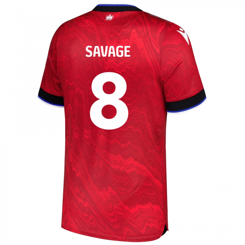 Uomo Maglia Charlie Savage #8 Rosso Nero Kit Gara Away 2024/25 Maglietta