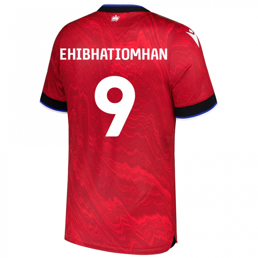 Uomo Maglia Kelvin Ehibhatiomhan #9 Rosso Nero Kit Gara Away 2024/25 Maglietta