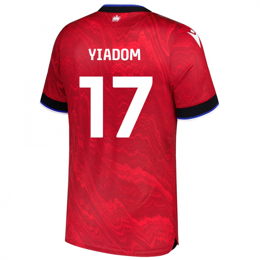 Uomo Maglia Andy Yiadom #17 Rosso Nero Kit Gara Away 2024/25 Maglietta