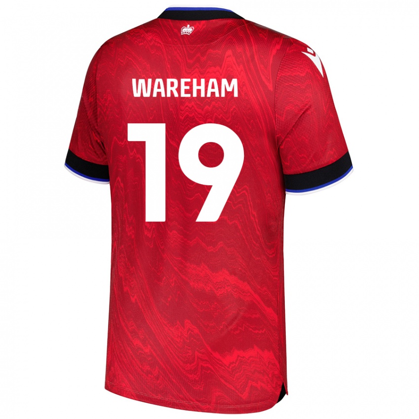 Uomo Maglia Jayden Wareham #19 Rosso Nero Kit Gara Away 2024/25 Maglietta