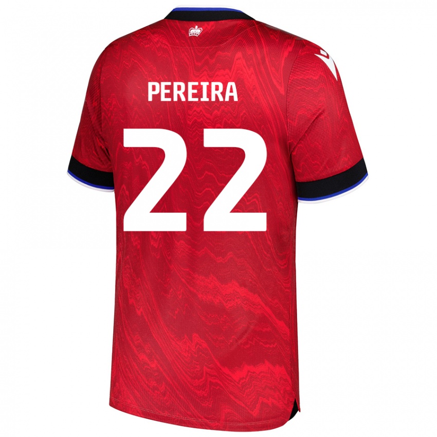 Uomo Maglia Joel Pereira #22 Rosso Nero Kit Gara Away 2024/25 Maglietta