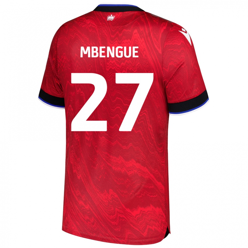 Uomo Maglia Amadou Salif Mbengue #27 Rosso Nero Kit Gara Away 2024/25 Maglietta