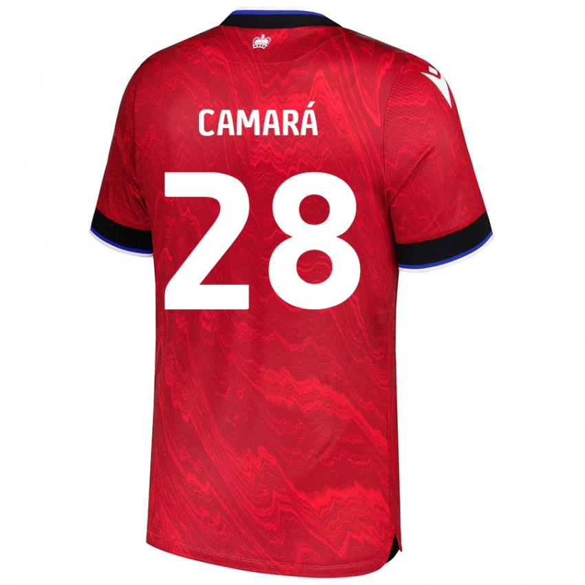 Uomo Maglia Mamadi Camará #28 Rosso Nero Kit Gara Away 2024/25 Maglietta