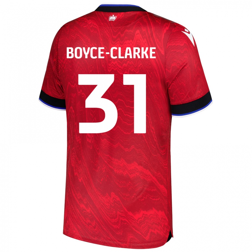 Uomo Maglia Coniah Boyce-Clarke #31 Rosso Nero Kit Gara Away 2024/25 Maglietta