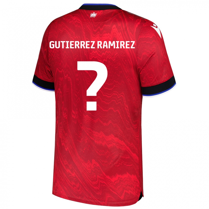 Uomo Maglia William Gutierrez Ramirez #0 Rosso Nero Kit Gara Away 2024/25 Maglietta