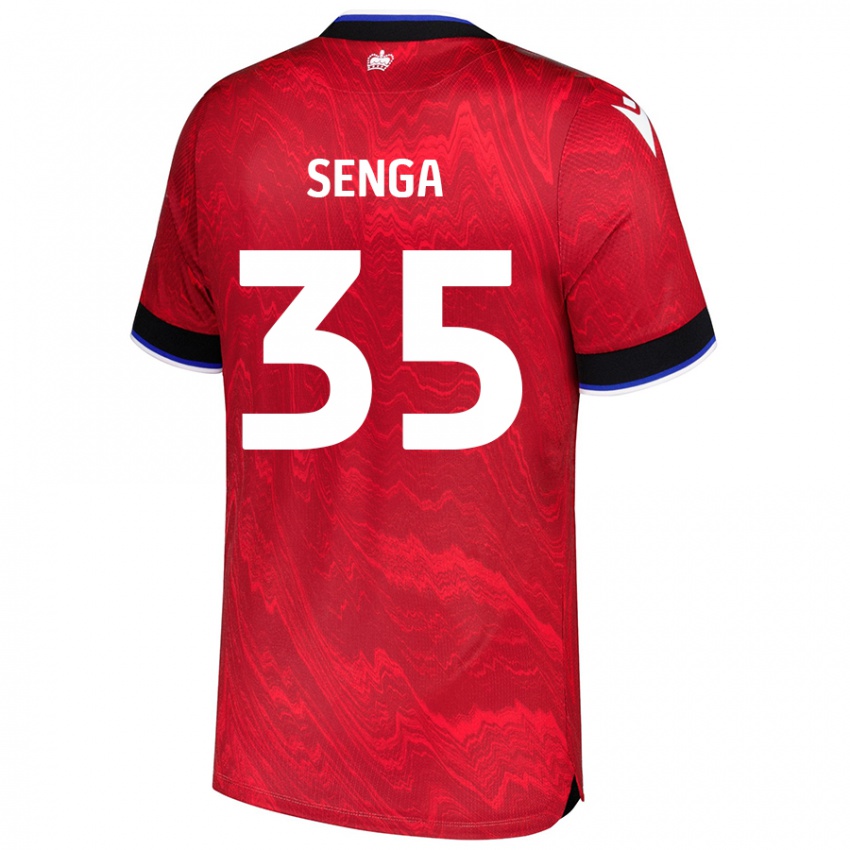 Uomo Maglia Jack Senga #35 Rosso Nero Kit Gara Away 2024/25 Maglietta