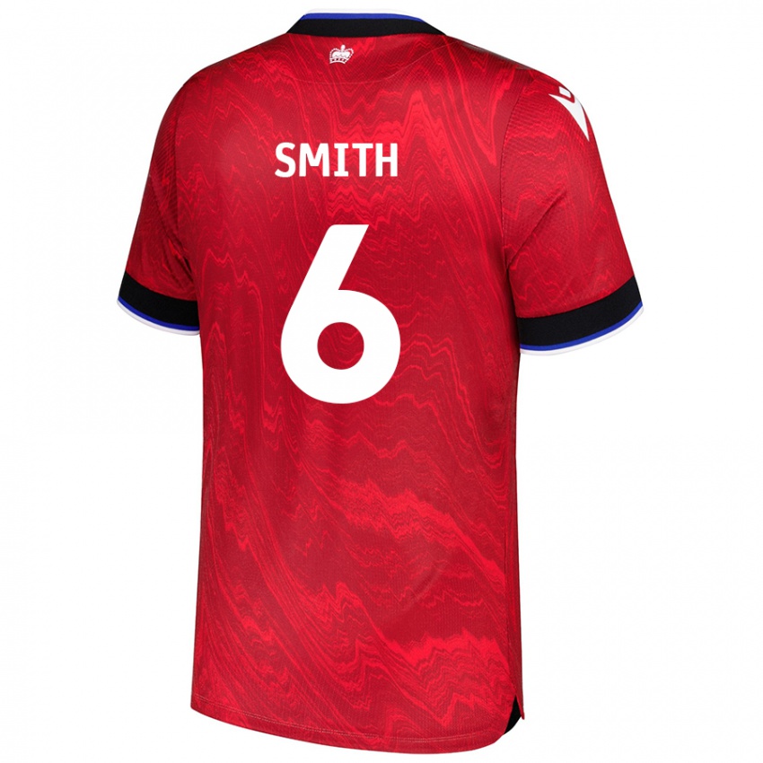 Uomo Maglia Caitlin Smith #6 Rosso Nero Kit Gara Away 2024/25 Maglietta