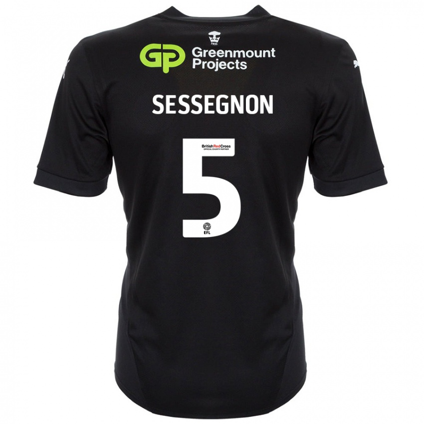 Uomo Maglia Steven Sessegnon #5 Nero Kit Gara Away 2024/25 Maglietta