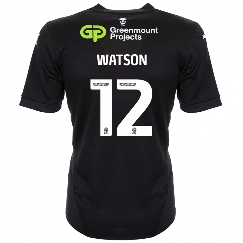 Uomo Maglia Tom Watson #12 Nero Kit Gara Away 2024/25 Maglietta