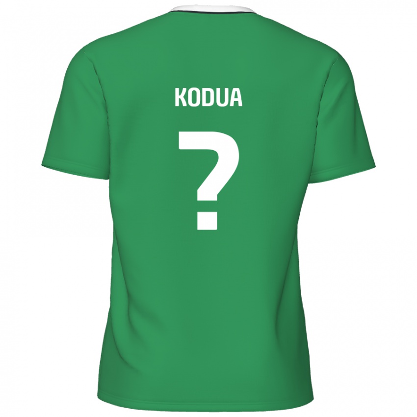 Uomo Maglia Gideon Kodua #0 Verde Strisce Bianche Kit Gara Away 2024/25 Maglietta