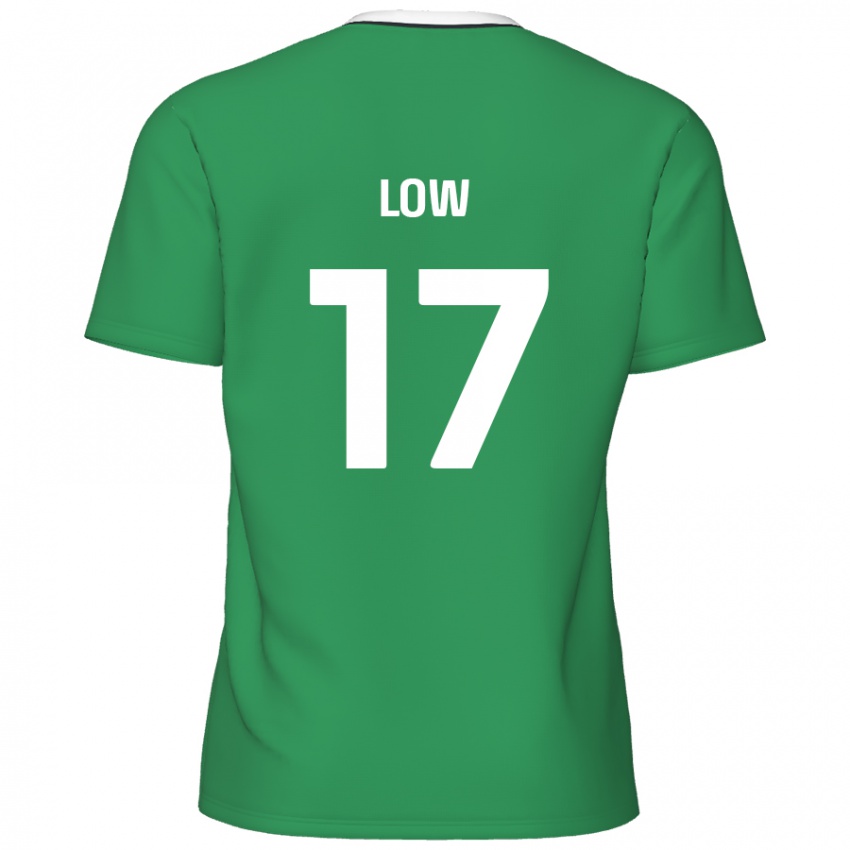 Uomo Maglia Joe Low #17 Verde Strisce Bianche Kit Gara Away 2024/25 Maglietta