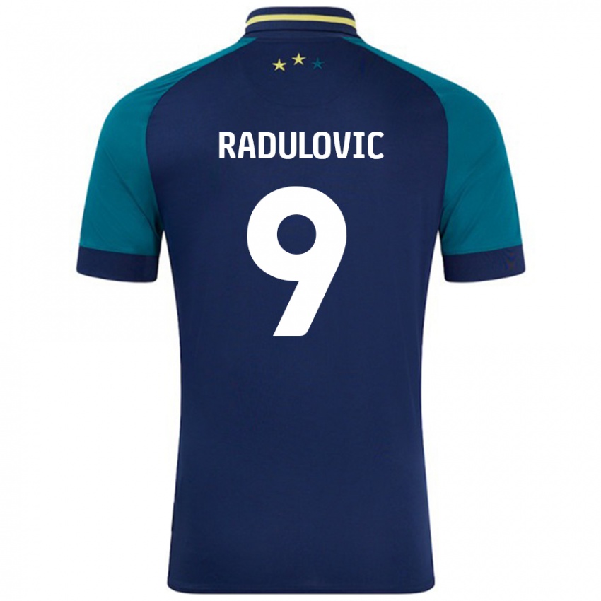 Uomo Maglia Bojan Radulovic #9 Blu Navy Verde Scuro Kit Gara Away 2024/25 Maglietta