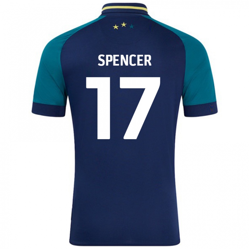 Uomo Maglia Brodie Spencer #17 Blu Navy Verde Scuro Kit Gara Away 2024/25 Maglietta