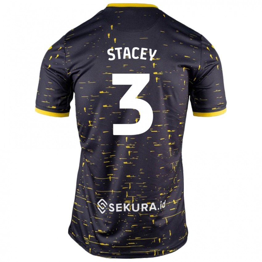 Uomo Maglia Jack Stacey #3 Nero Giallo Kit Gara Away 2024/25 Maglietta