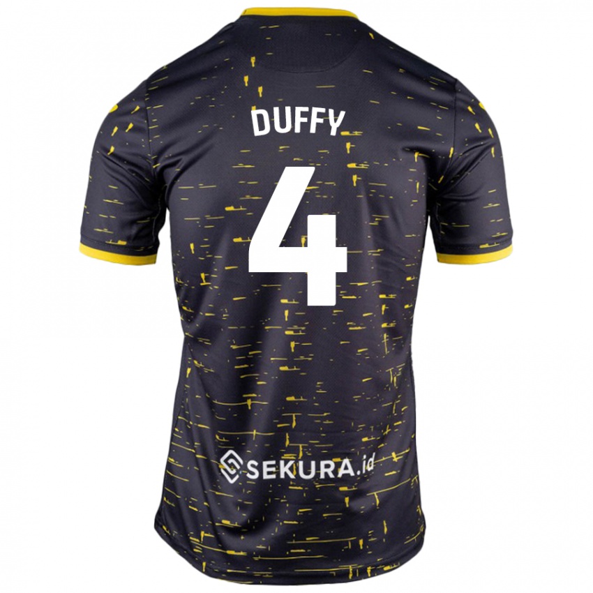 Uomo Maglia Shane Duffy #4 Nero Giallo Kit Gara Away 2024/25 Maglietta