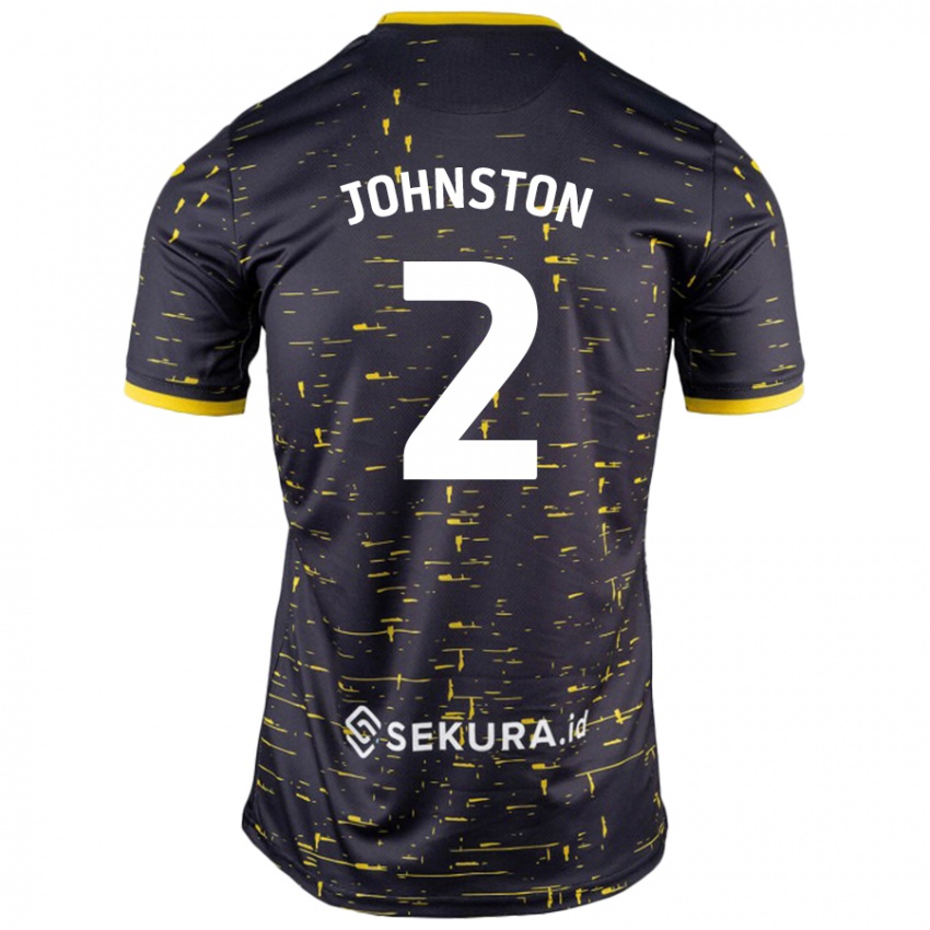 Uomo Maglia Chardonnay Johnston #2 Nero Giallo Kit Gara Away 2024/25 Maglietta