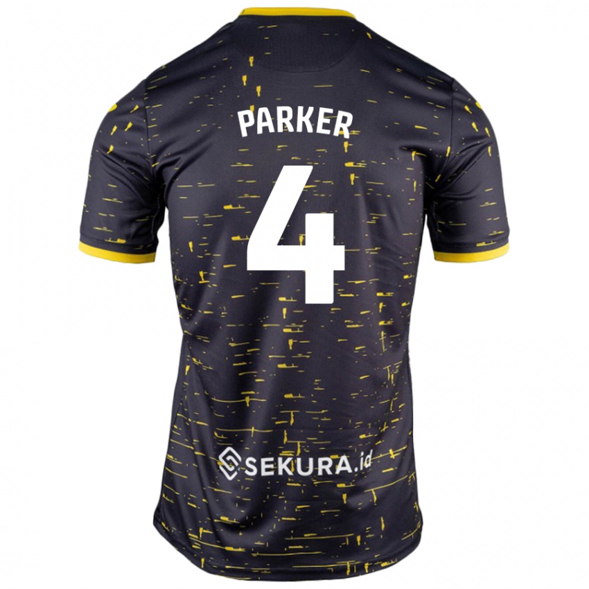 Uomo Maglia Alice Parker #4 Nero Giallo Kit Gara Away 2024/25 Maglietta