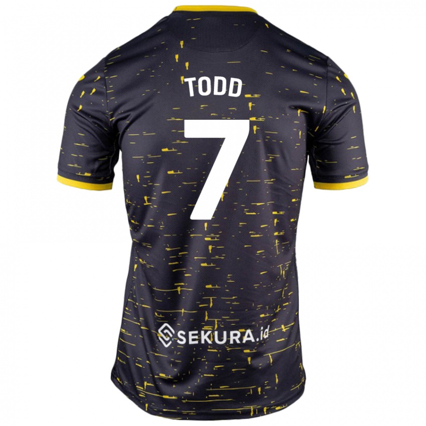 Uomo Maglia Megan Todd #7 Nero Giallo Kit Gara Away 2024/25 Maglietta