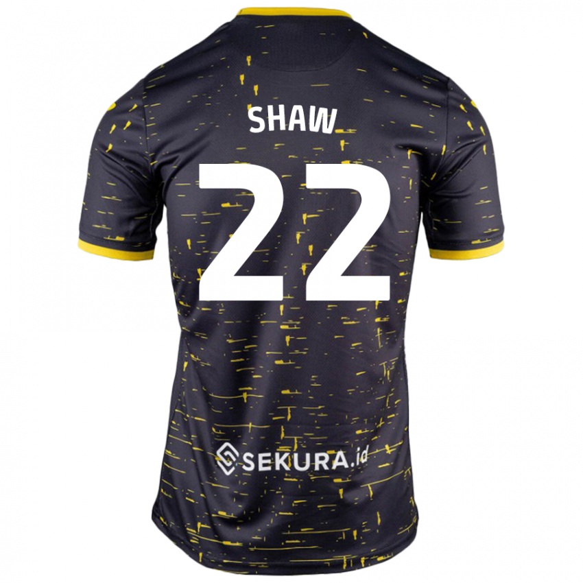 Uomo Maglia Shannon Shaw #22 Nero Giallo Kit Gara Away 2024/25 Maglietta