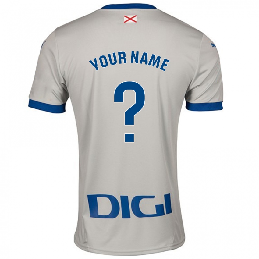 Uomo Maglia Il Tuo Nome #0 Grigio Chiaro Kit Gara Away 2024/25 Maglietta