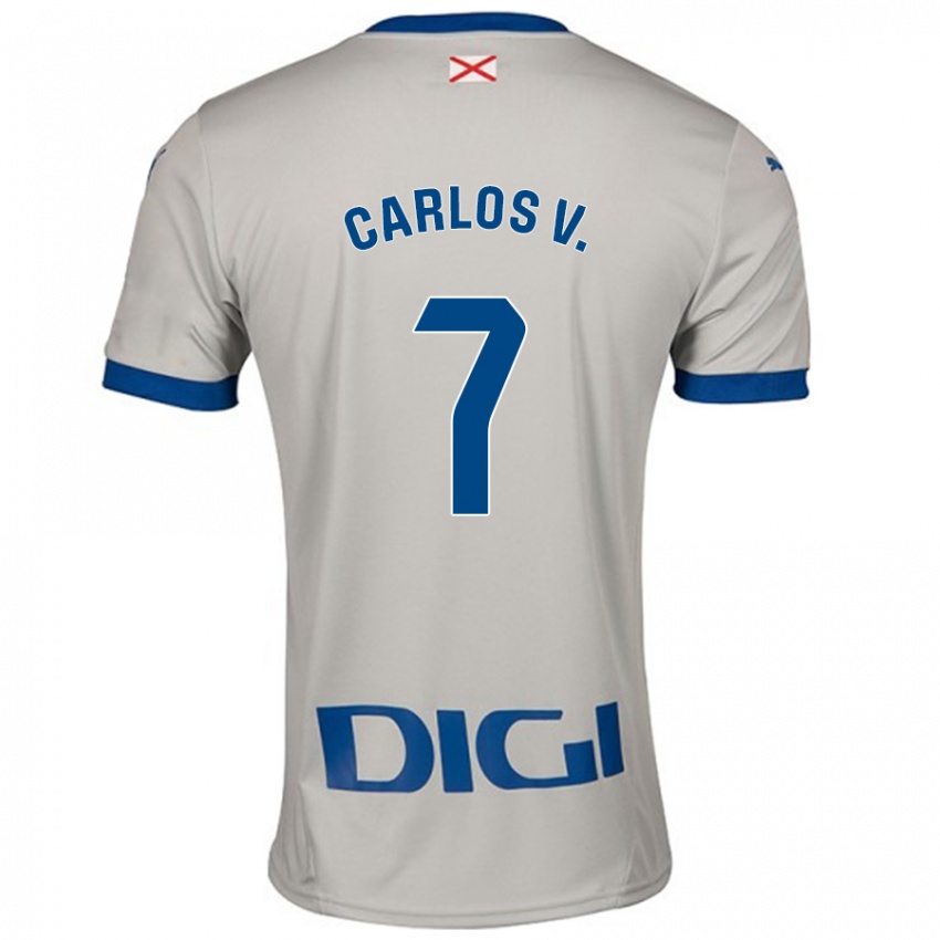 Uomo Maglia Carlos Vicente #7 Grigio Chiaro Kit Gara Away 2024/25 Maglietta