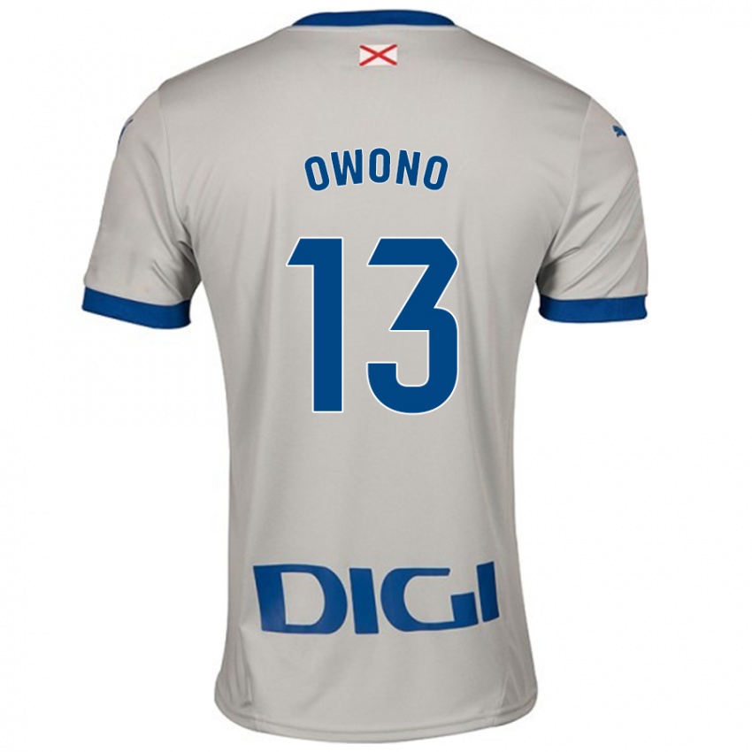 Uomo Maglia Jesús Owono #13 Grigio Chiaro Kit Gara Away 2024/25 Maglietta