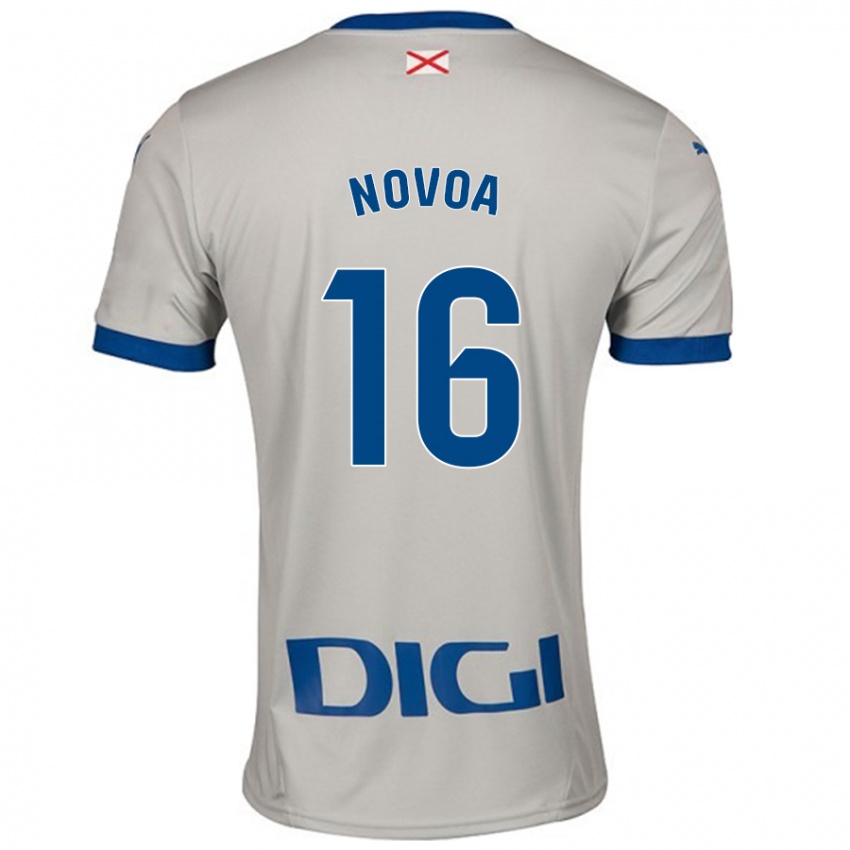 Uomo Maglia Hugo Novoa #16 Grigio Chiaro Kit Gara Away 2024/25 Maglietta