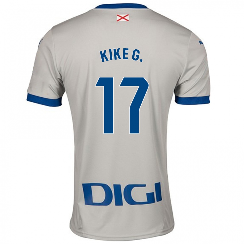 Uomo Maglia Kike García #17 Grigio Chiaro Kit Gara Away 2024/25 Maglietta