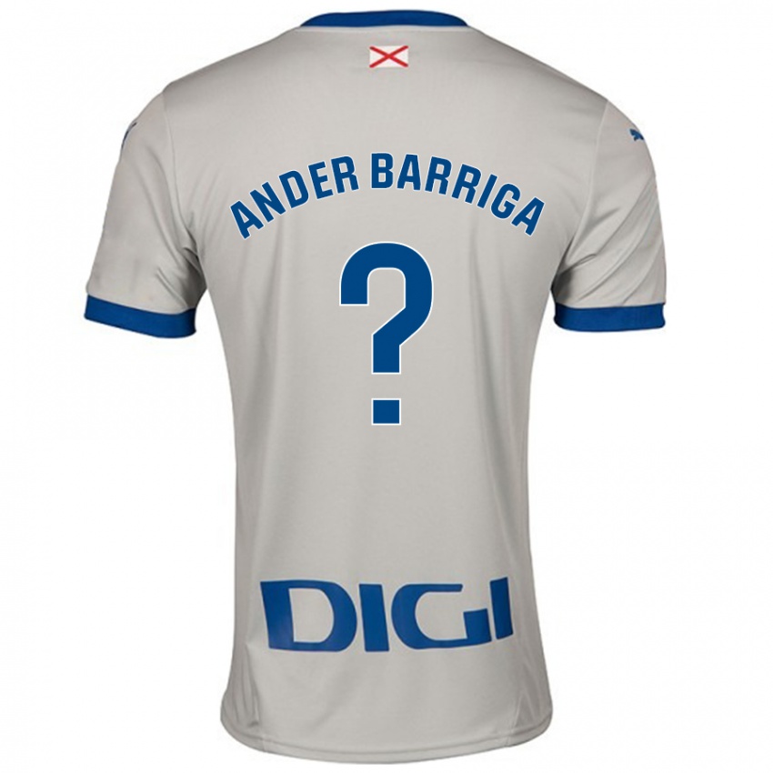 Uomo Maglia Jon Ander Barriga #0 Grigio Chiaro Kit Gara Away 2024/25 Maglietta