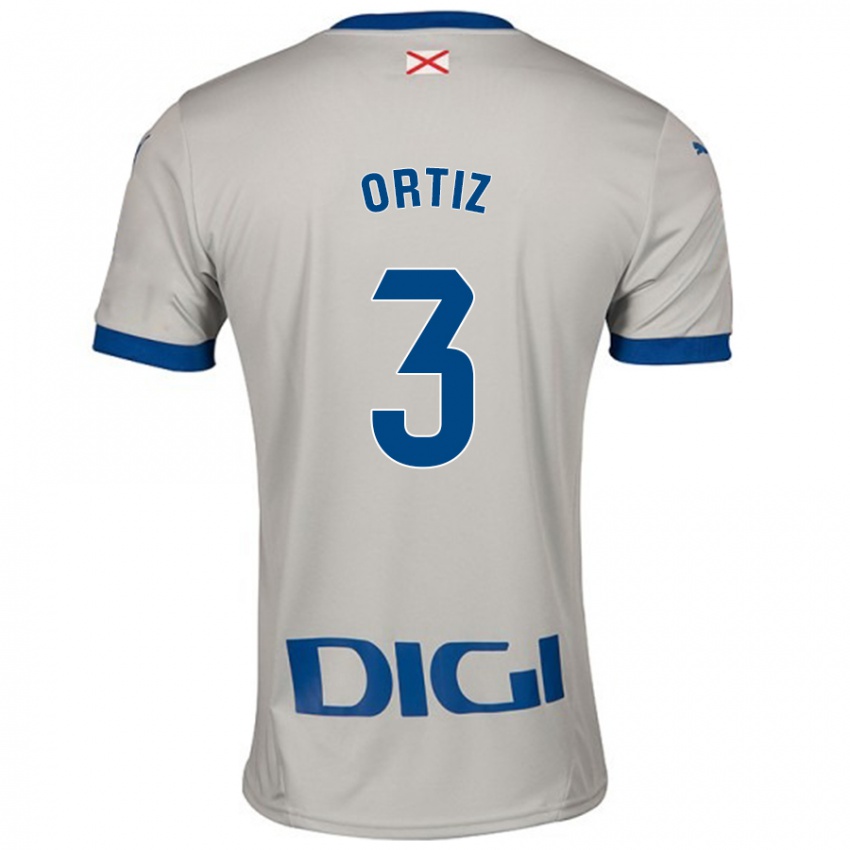 Uomo Maglia Eneko Ortiz #3 Grigio Chiaro Kit Gara Away 2024/25 Maglietta